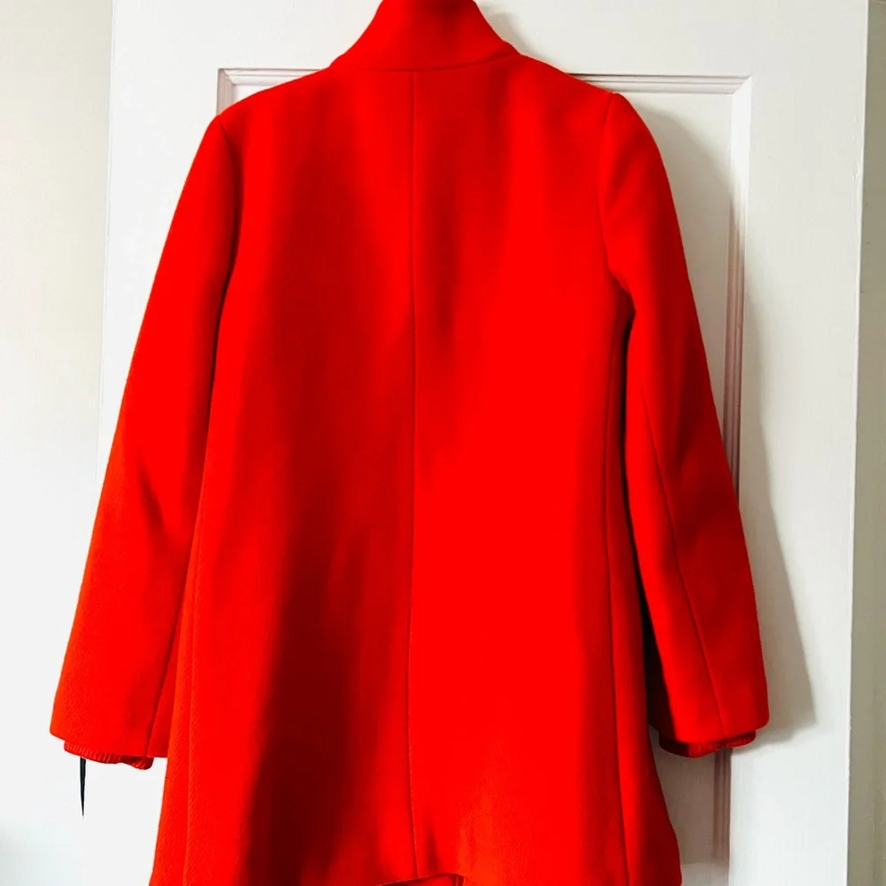 J. Crew Italian Stadium Cloth wool blend red coat, size 6 - Picture 2 of 7